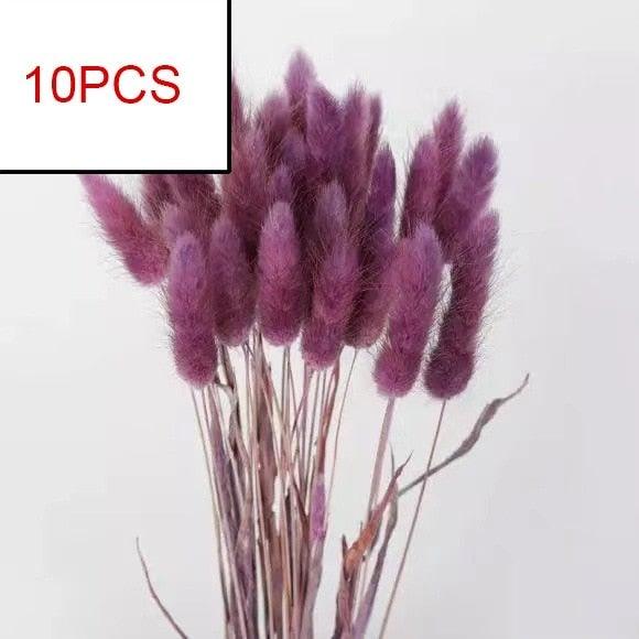 10PCS Bulrush Natural Dried Flowers Artificial Pampas Grass Decor Phragmites Fake Flower Wedding Home Decoration Floor Vase Filler for Living Room Kitchen Decor