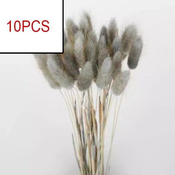 10PCS Bulrush Natural Dried Flowers Artificial Pampas Grass Decor Phragmites Fake Flower Wedding Home Decoration Floor Vase Filler for Living Room Kitchen Decor