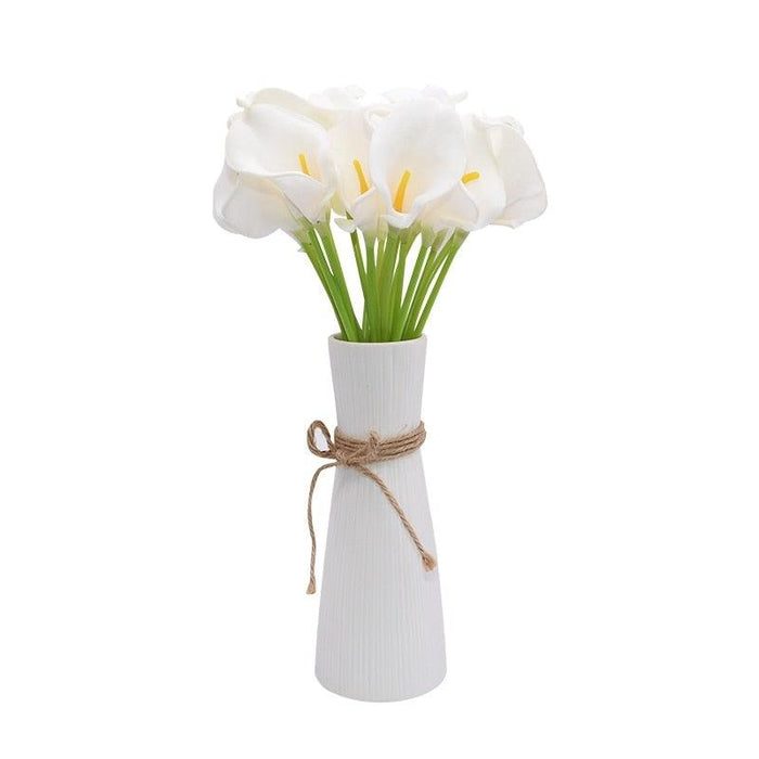 10Pcs High Quality Real Touch Calla Lily Artificial Flowers Bouquet For Wedding Bridal Home Kitchen Table Flower Decoration Home Decor