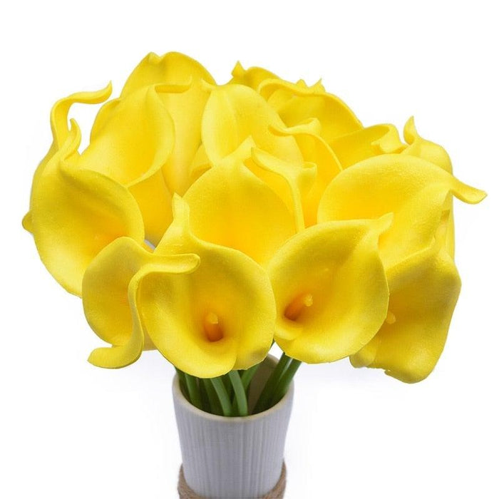 10Pcs High Quality Real Touch Calla Lily Artificial Flowers Bouquet For Wedding Bridal Home Kitchen Table Flower Decoration Home Decor