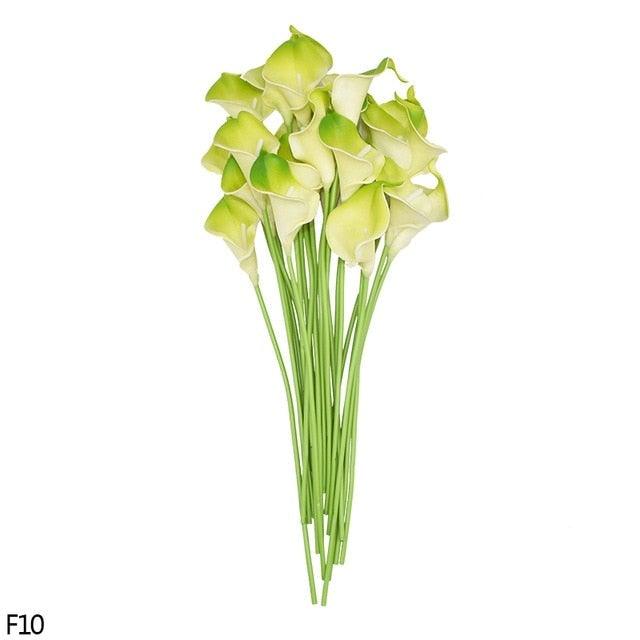 10Pcs High Quality Real Touch Calla Lily Artificial Flowers Bouquet For Wedding Bridal Home Kitchen Table Flower Decoration Home Decor