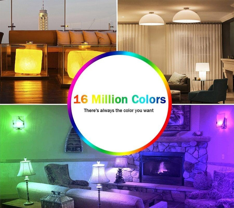 110V 220V Bluetooth E27 RGBW LED Bulb Lights 5W 10W 15W RGB Lampada Changeable Colorful RGBWW LED Lamp With Remote+Memory Mode  Smart Light Bulbs, RGBCW Color Changing Light Bulb Dimmable, 7W A19 led Bulb 60W Equivalent, Smart Bulbs That Work