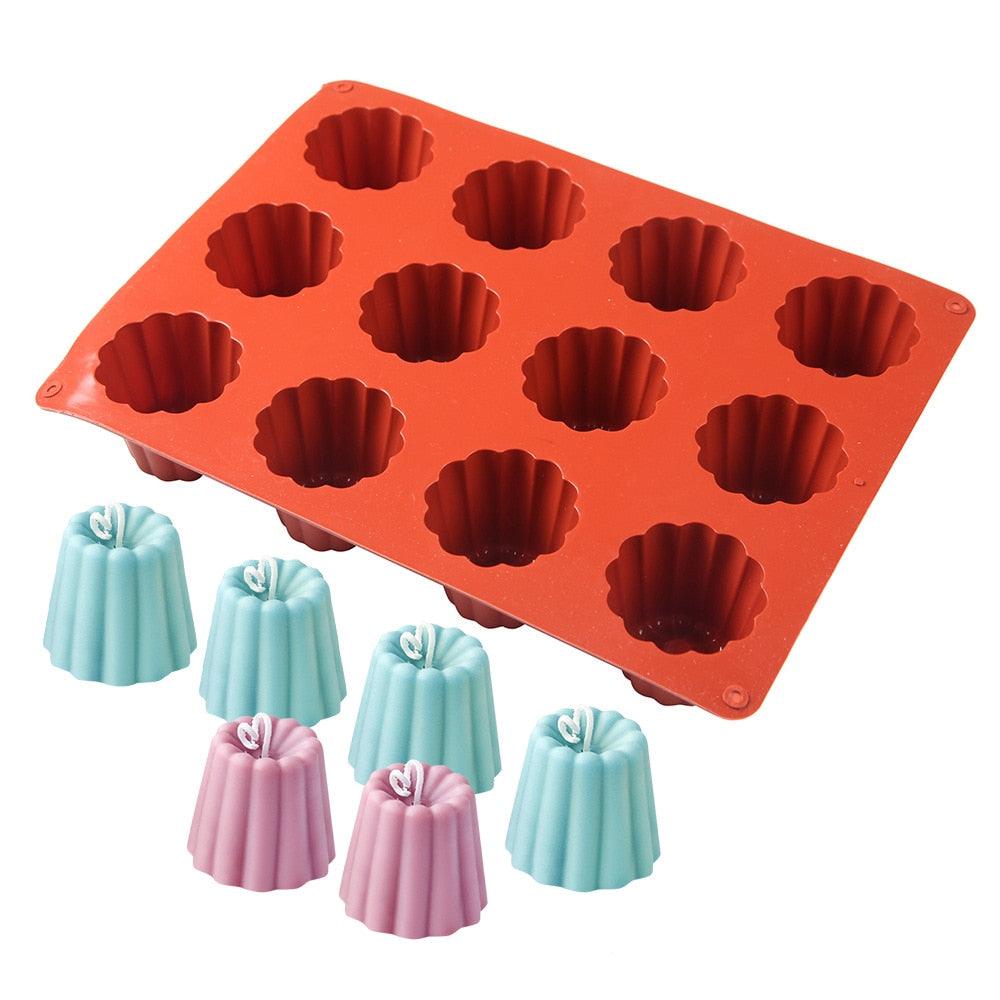 12 Cavity Silicone Mold Cake Mold Muffin Cupcake Baking Tray Dessert Pastry Cake Decorating Tools Nonstick Cannel Mold Baking Cake Pan For Bread Muffin Cake Baking Pan Kitchen Baking Molds