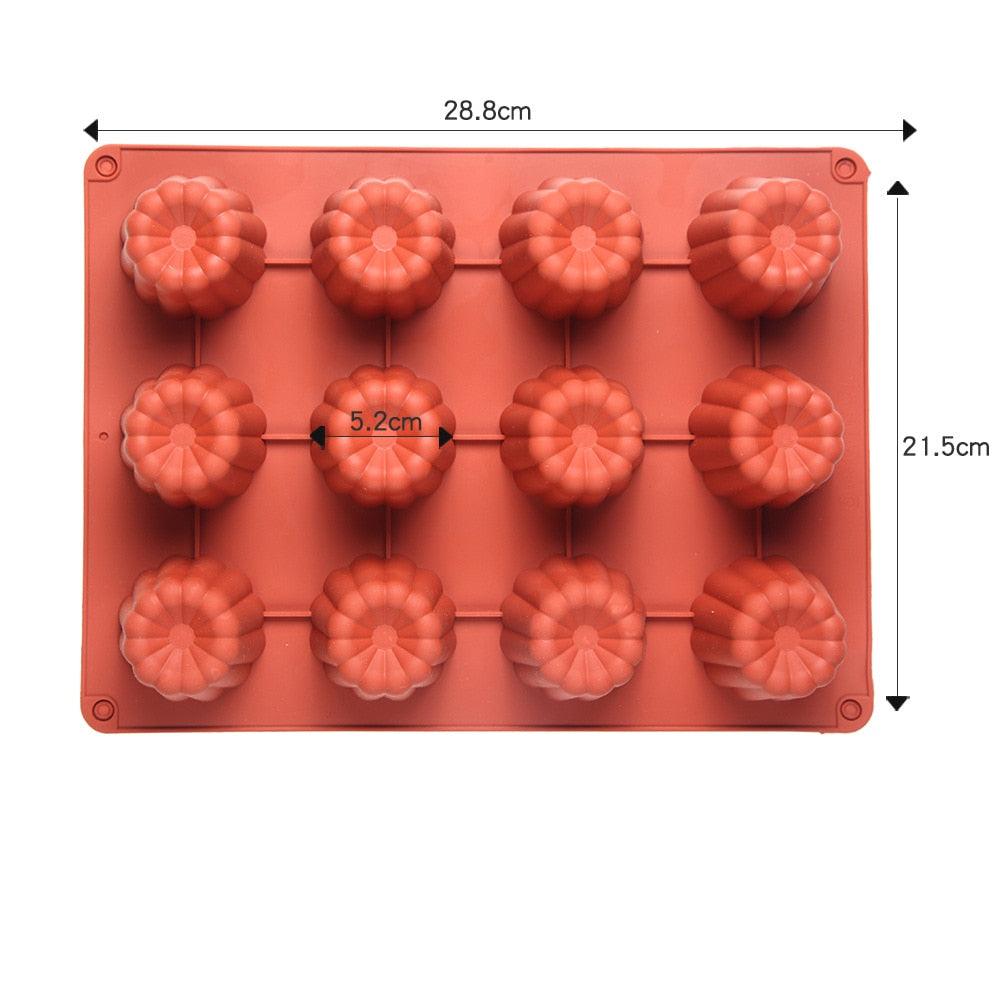 12 Cavity Silicone Mold Cake Mold Muffin Cupcake Baking Tray Dessert Pastry Cake Decorating Tools Nonstick Cannel Mold Baking Cake Pan For Bread Muffin Cake Baking Pan Kitchen Baking Molds