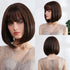 12 inch Synthetic Bob Wig for Women Side Fringe High Density Heat Resistant Hair Wigs Party Daily Wear Natural Headline Wigs For Black Women Cosplay Wigs For Women