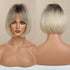 12 inch Synthetic Bob Wig for Women Side Fringe High Density Heat Resistant Hair Wigs Party Daily Wear Natural Headline Wigs For Black Women Cosplay Wigs For Women