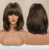 12 inch Synthetic Bob Wig for Women Side Fringe High Density Heat Resistant Hair Wigs Party Daily Wear Natural Headline Wigs For Black Women Cosplay Wigs For Women