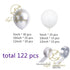 122 pieces White Silver Latex Balloon Arch Garland Kit For Baby Shower Wedding Birthday Graduation Anniversary Bachelorette Party Luxury Ballons