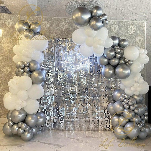 122 pieces White Silver Latex Balloon Arch Garland Kit For Baby Shower Wedding Birthday Graduation Anniversary Bachelorette Party Luxury Ballons