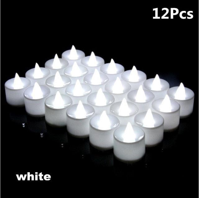 12/24/48pcs Flameless LED Tea light Tea Candles Wedding Light Romantic Candles  Realistic Tea Lights Candles LED Tea light Candles Flickering Bright Tea lights Battery Operated Candles Flameless Candles Lights for  Birthday Party Wedding Decorations