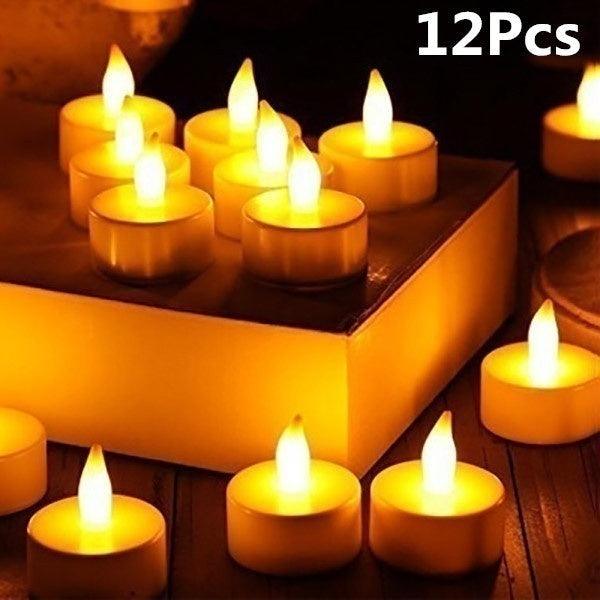 12/24/48pcs Flameless LED Tea light Tea Candles Wedding Light Romantic Candles  Realistic Tea Lights Candles LED Tea light Candles Flickering Bright Tea lights Battery Operated Candles Flameless Candles Lights for  Birthday Party Wedding Decorations