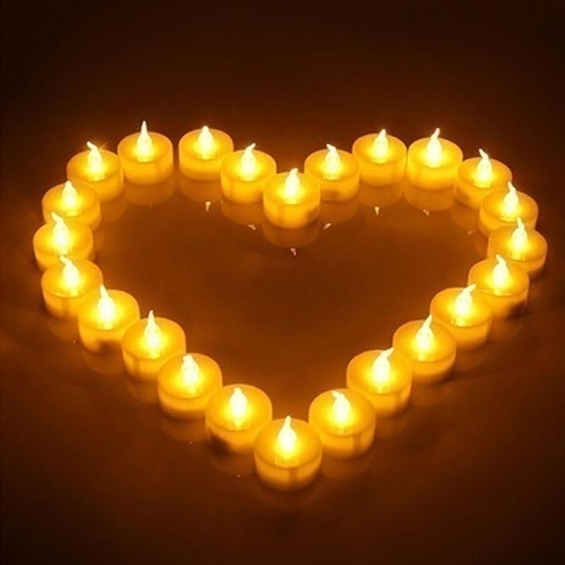 12/24/48pcs Flameless LED Tea light Tea Candles Wedding Light Romantic Candles  Realistic Tea Lights Candles LED Tea light Candles Flickering Bright Tea lights Battery Operated Candles Flameless Candles Lights for  Birthday Party Wedding Decorations