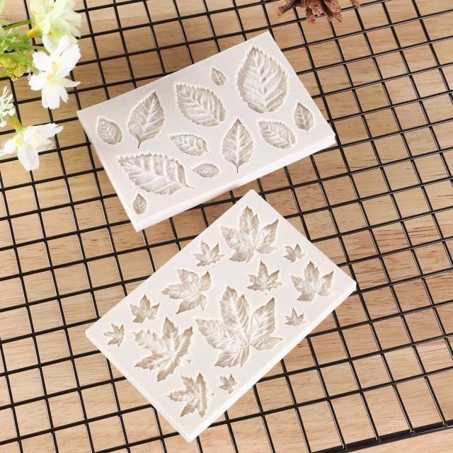 1/2/3Pcs 3D Silicone Baking Mold Butterfly Leaf Mould Chocolate Fondant Cake Decorating Tool Temperature Resistance 3D Leaf Shaped Silicone Mold Fondant Mold Cupcake Cake Decoration