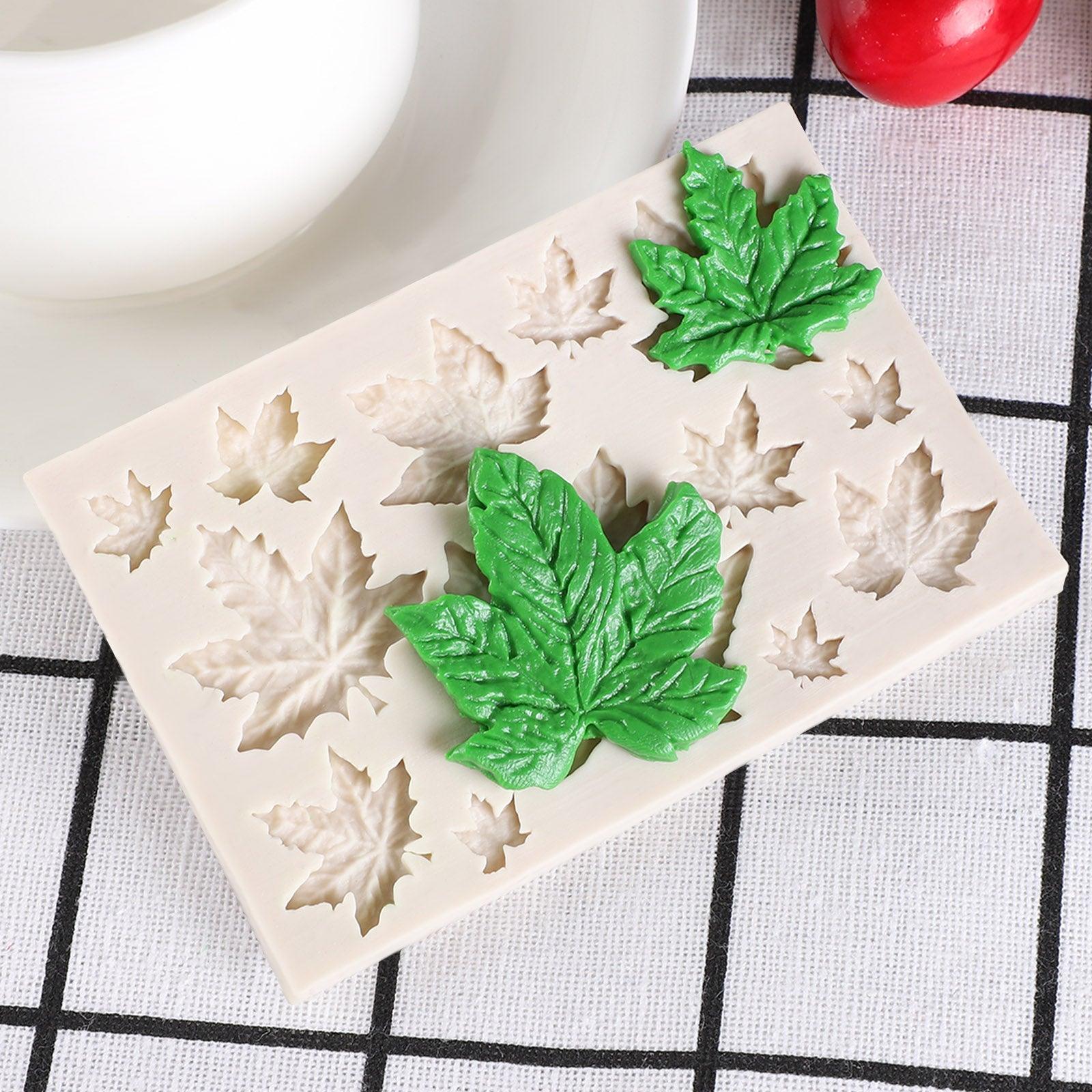 1/2/3Pcs 3D Silicone Baking Mold Butterfly Leaf Mould Chocolate Fondant Cake Decorating Tool Temperature Resistance 3D Leaf Shaped Silicone Mold Fondant Mold Cupcake Cake Decoration