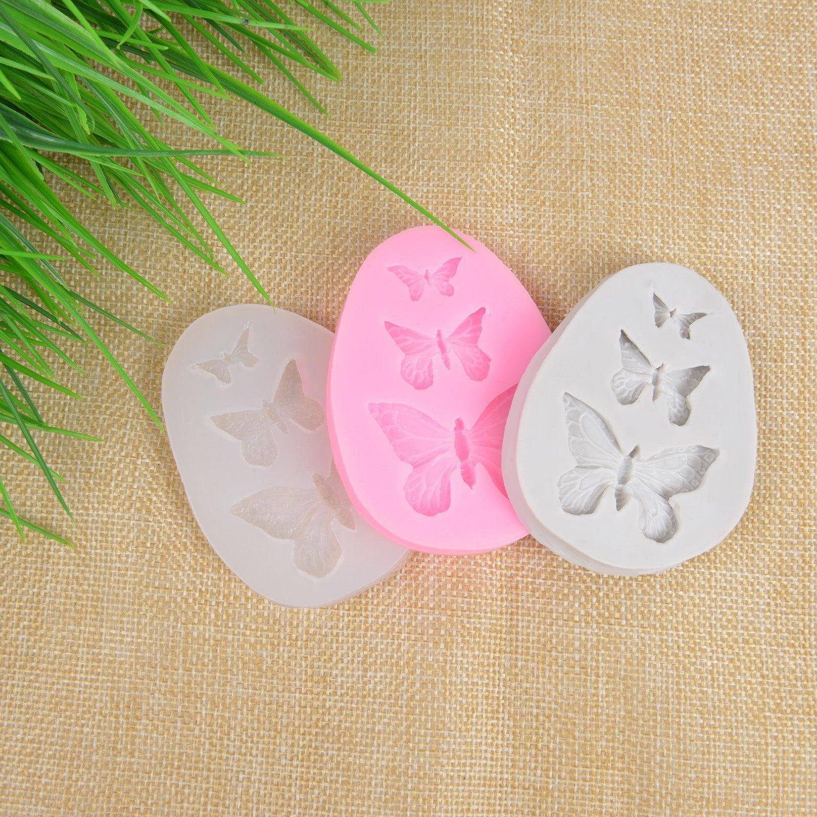 1/2/3Pcs 3D Silicone Baking Mold Butterfly Leaf Mould Chocolate Fondant Cake Decorating Tool Temperature Resistance 3D Leaf Shaped Silicone Mold Fondant Mold Cupcake Cake Decoration