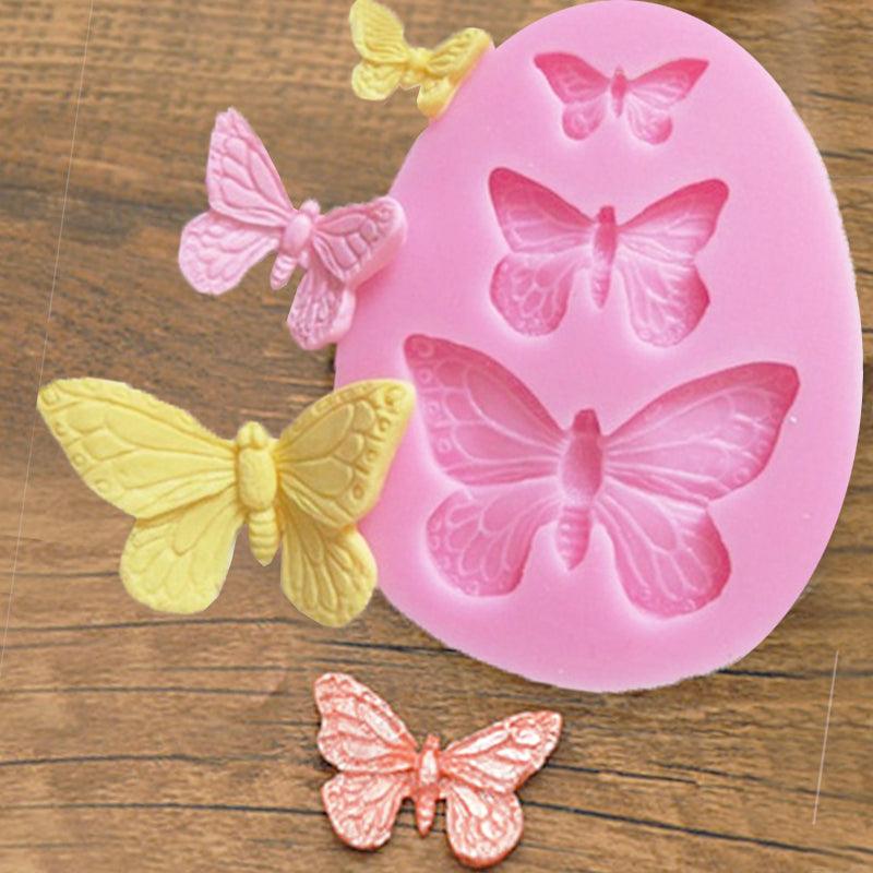 1/2/3Pcs 3D Silicone Baking Mold Butterfly Leaf Mould Chocolate Fondant Cake Decorating Tool Temperature Resistance 3D Leaf Shaped Silicone Mold Fondant Mold Cupcake Cake Decoration