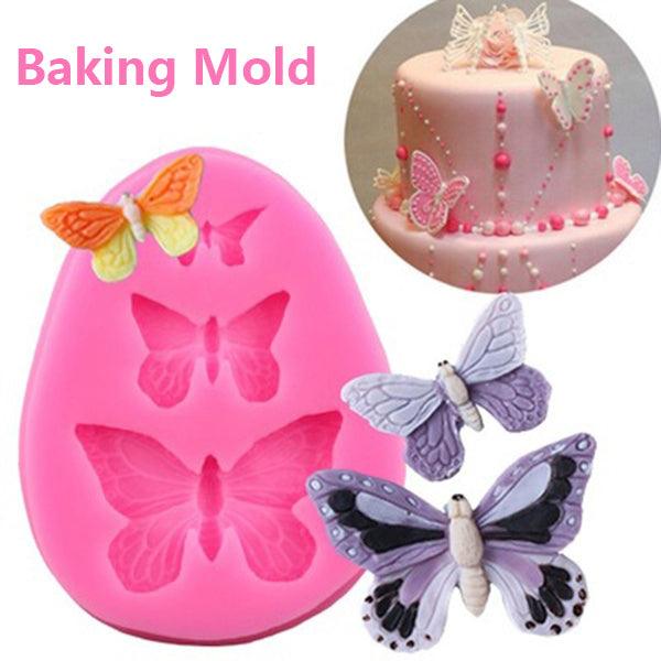 1/2/3Pcs 3D Silicone Baking Mold Butterfly Leaf Mould Chocolate Fondant Cake Decorating Tool Temperature Resistance 3D Leaf Shaped Silicone Mold Fondant Mold Cupcake Cake Decoration