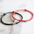 1/2pcs Adjustable Black Red Leather Rope Bracelet Couple Jewelry Handmade Braided Charm Bracelet Adjustable Rope Bracelets Jewelry Gift Bracelets For Men Women Mutual Attraction Handmade Rope For Women Men