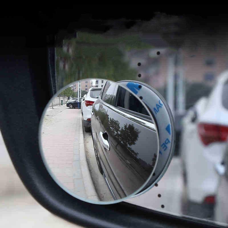 1/2PCS HD 360 Degree Wide Angle Adjustable Car Rear View Convex Mirror Auto Rearview Back Mirror Vehicle Blind Spot Rimless Automotive Blind Spot Mirrors Small Round Convex Adjustable 360°Rotate Wide Angle Car Rear View Side Mirror Wide Angle Mirror