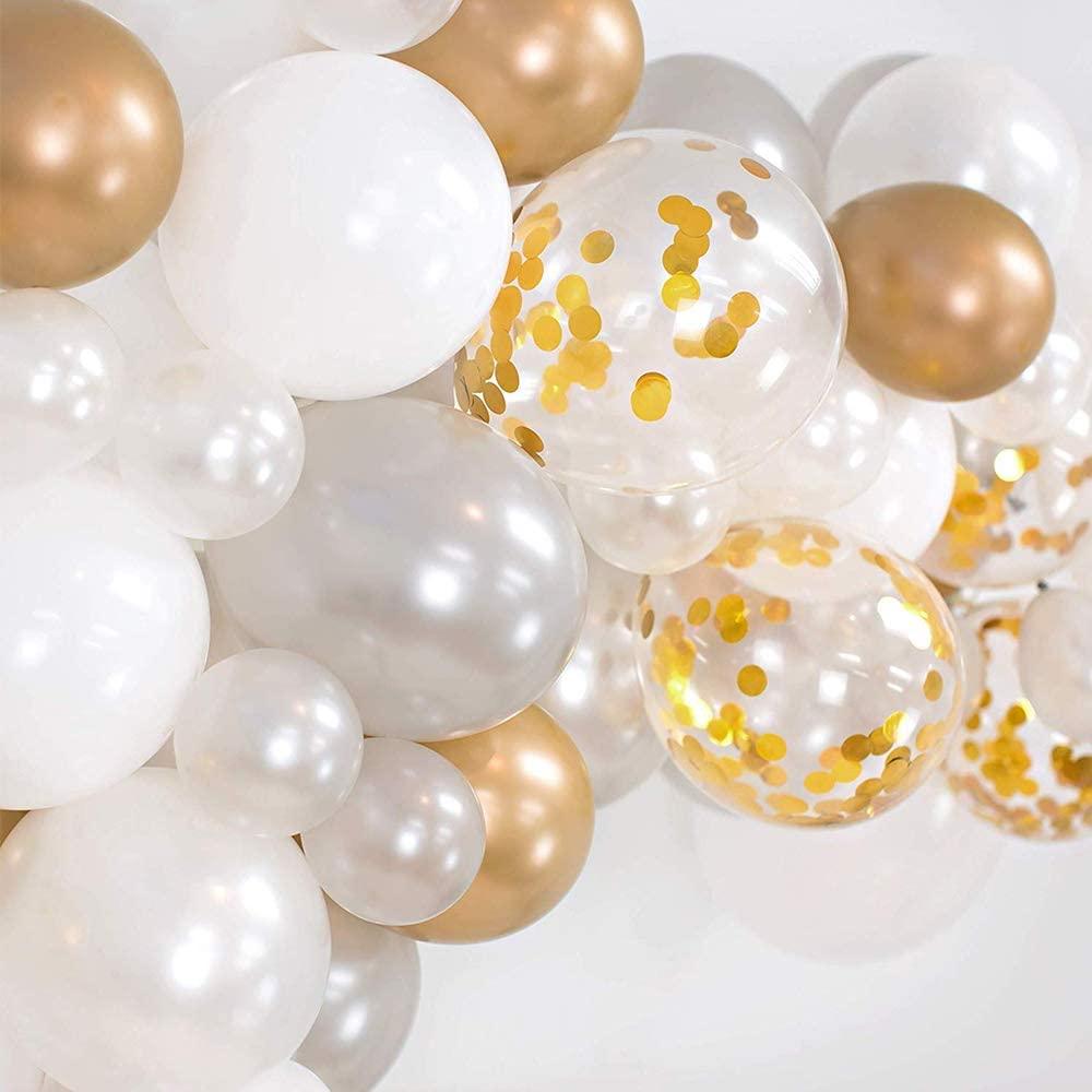 133pcs Confetti Gold Silver And White Balloon Arch Garland Kit For Bridal Baby Shower Wedding Birthday Graduation party Luxury Birthday Party Decoration - STEVVEX Balloons - 133pcs balloons, 90, anniversery balloons, attractive balloons, Baby Balloons, baby shower balloons, balloon, balloons, birthday party gold themed, gold balloons, gold themed balloons, latex gold balloons, perfect themed party balloons, pretty party balloons, silver balloons, white gold ballons, white themed party - Stevvex.com