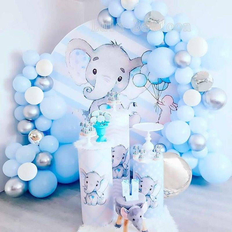 141pcs Luxury Blue Silver And White Boys Balloon Arch Garland Kit For Bridal Baby Shower Wedding Birthday Graduation Party Baby Shower Ballon Party Decoration