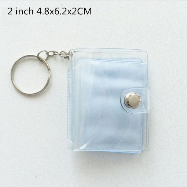 16 Photos Card Holder 1 Inches Card Bag Photo Album Keychain Hollow Love Photo Holder Key Rings Holds Memory Album DIY Memorable Gifts For Loved Ones