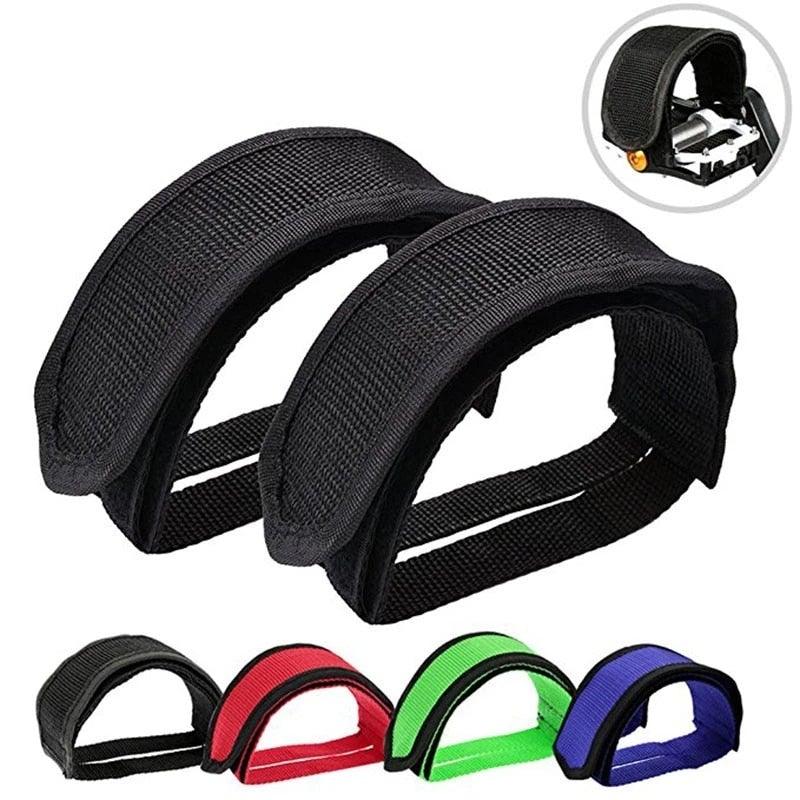 1pair Nylon Bicycle Pedal Straps Toe Clip Foot Strap Belt Adhesively Bicycle Pedal Tape Fixed Gear Bike Cycling Cover Universal Bicycle Fixed Strap Anti-Slip Double Adhesive Pedal Toe Clip Strap Cycling Pedal Accessory