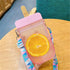 1PC 300ML Cute Straw Cup Water Bottle Outdoor Juice Drinking Water Bottle Suitable for Adult Children with Rope  Cute Straw Cup With Rope New Plastic Popsicle Water Bottle Outdoor Transparent Juice Drinking Cup