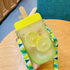 1PC 300ML Cute Straw Cup Water Bottle Outdoor Juice Drinking Water Bottle Suitable for Adult Children with Rope  Cute Straw Cup With Rope New Plastic Popsicle Water Bottle Outdoor Transparent Juice Drinking Cup