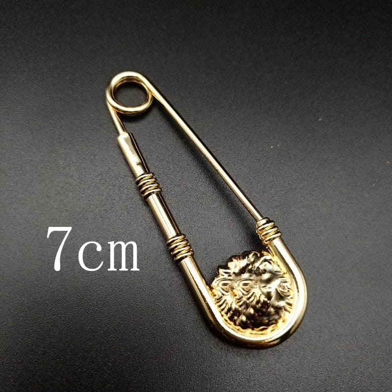 1pc Alloy Double Lion Head Brooch Pin Fashion Safety Pins Women Waist Closing Men Suit Jacket Decoration Jewelry Retro Double Head Safety Pin Temperament Coat Pin