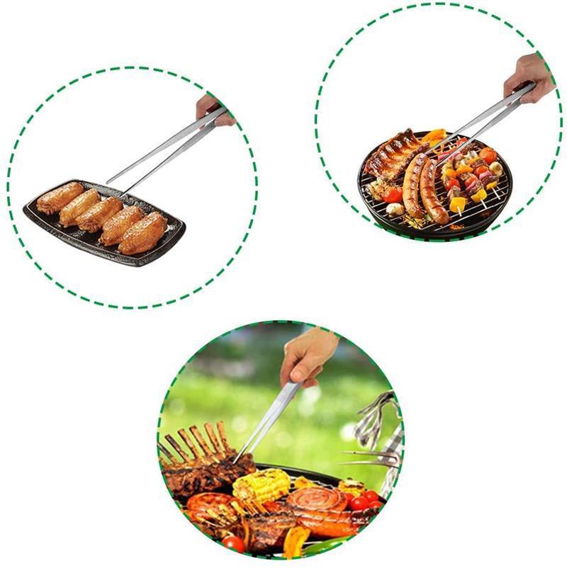 1PC Barbecue Accessories Food Tongs Food Clip Stainless Steel Tweezers Clip Buffet Restaurant Tools Kitchen Gadgets Stainless Steel Barbecue Tweezers