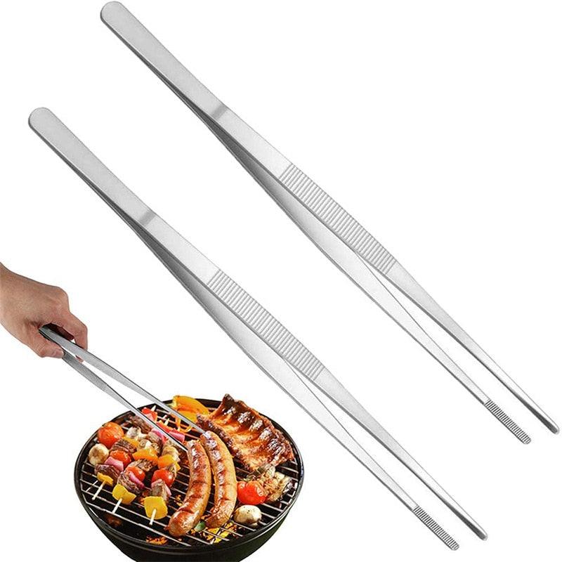 1PC Barbecue Accessories Food Tongs Food Clip Stainless Steel Tweezers Clip Buffet Restaurant Tools Kitchen Gadgets Stainless Steel Barbecue Tweezers