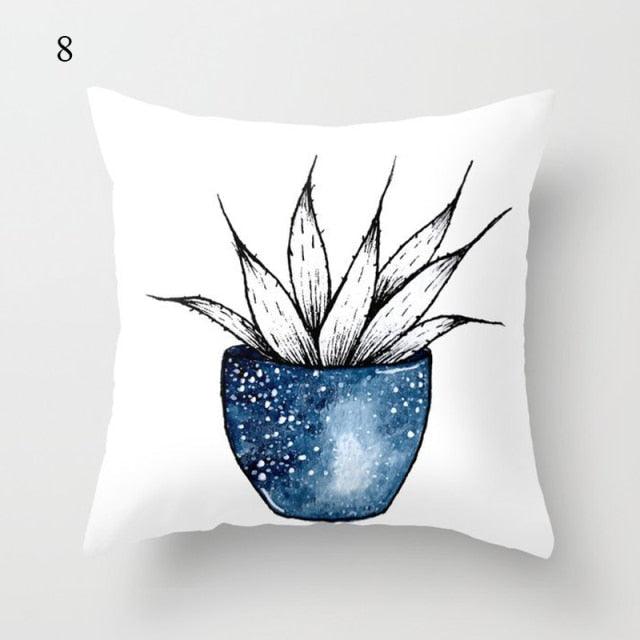 1pc Blue Geometric Landscape Pillowcase Waist Throw Cushion Cover Sofa Printed Navy Blue Throw Pillow Covers Sea Texture Cushion Cover Elegant Decor Square Pillows Covers Car Home Decor 45x45CM