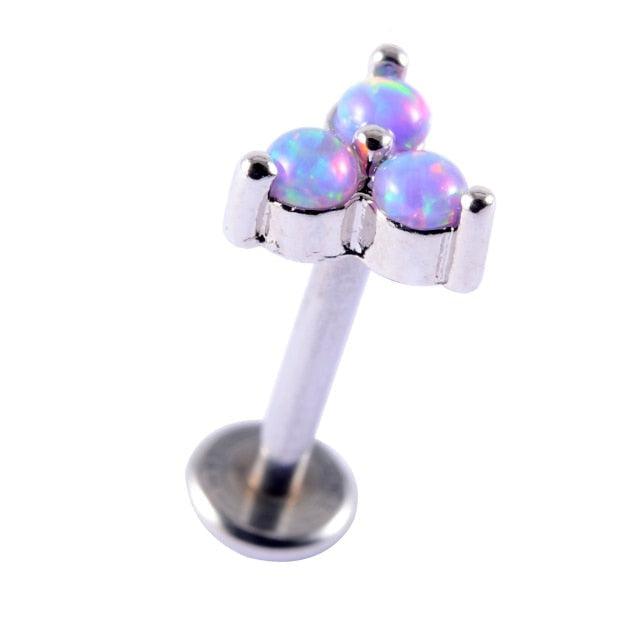 1PC Cluster Ear Tragus Helix Cartilage Piercing Surgical Steel Opal Nose Ring Septum Clicker Earring Labret Jewelry Nose Hoop Rings Hinged Ear Nose Septum Piercing Women Men Nose Tiny Helix Cartilage Tragus Ring Body Jewelry