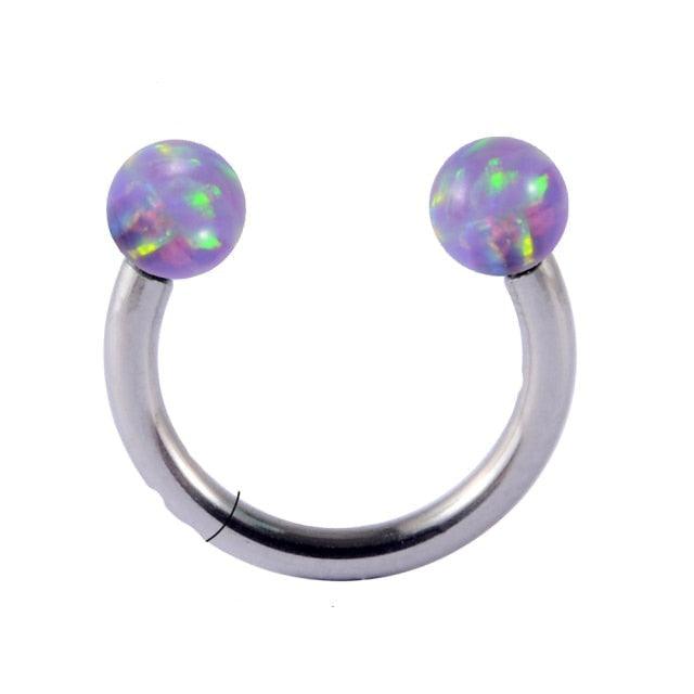 1PC Cluster Ear Tragus Helix Cartilage Piercing Surgical Steel Opal Nose Ring Septum Clicker Earring Labret Jewelry Nose Hoop Rings Hinged Ear Nose Septum Piercing Women Men Nose Tiny Helix Cartilage Tragus Ring Body Jewelry