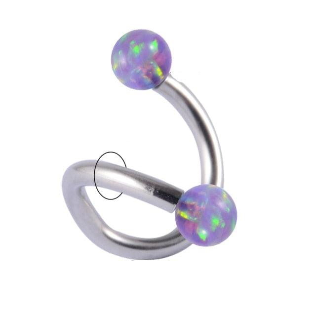 1PC Cluster Ear Tragus Helix Cartilage Piercing Surgical Steel Opal Nose Ring Septum Clicker Earring Labret Jewelry Nose Hoop Rings Hinged Ear Nose Septum Piercing Women Men Nose Tiny Helix Cartilage Tragus Ring Body Jewelry