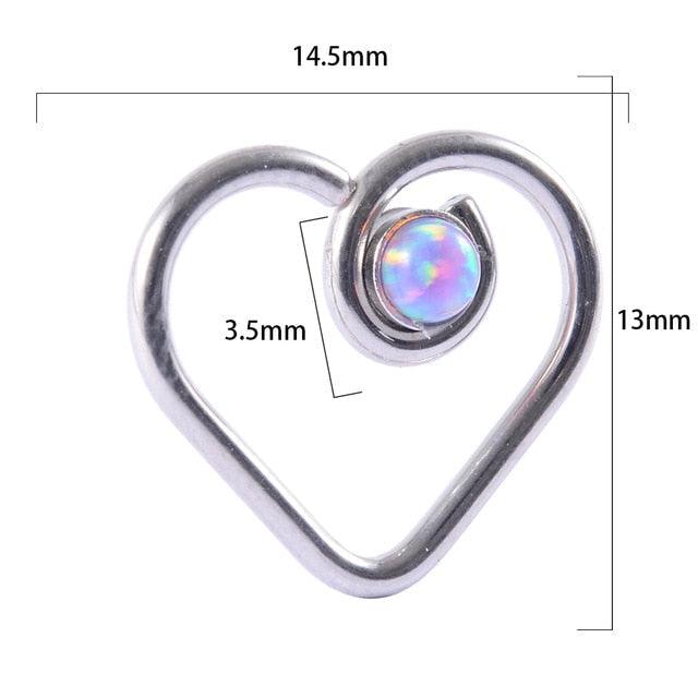 1PC Cluster Ear Tragus Helix Cartilage Piercing Surgical Steel Opal Nose Ring Septum Clicker Earring Labret Jewelry Nose Hoop Rings Hinged Ear Nose Septum Piercing Women Men Nose Tiny Helix Cartilage Tragus Ring Body Jewelry