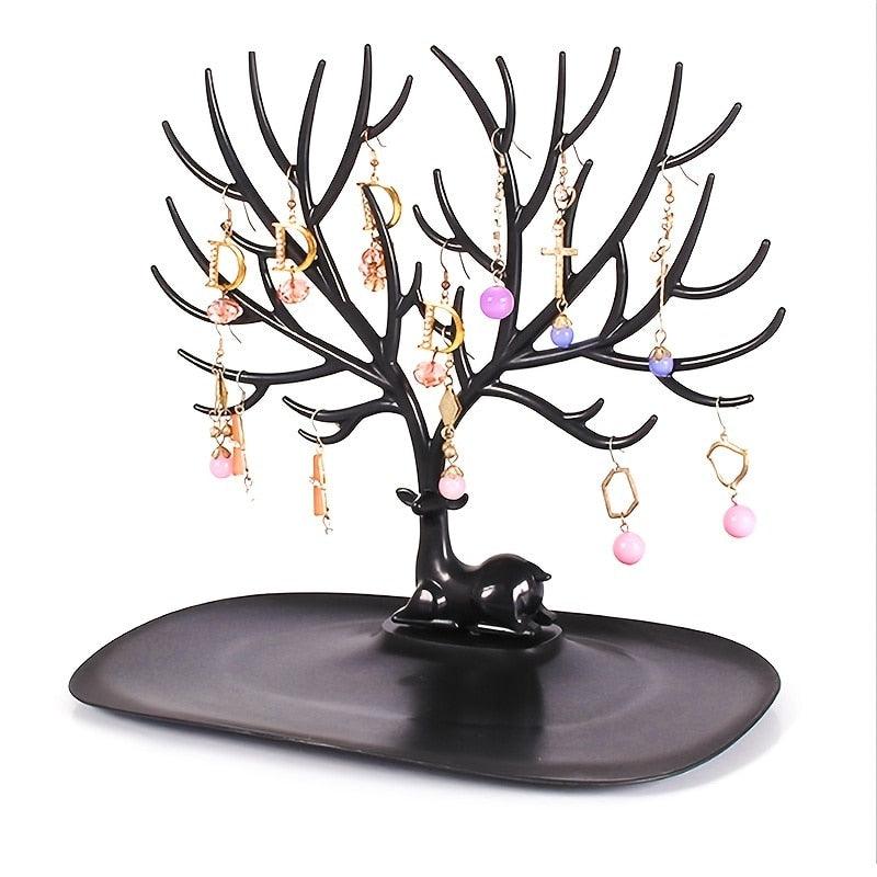 1pc Creative Deer Horn Tree Charm Jewelry Organizer Earring Bangle Necklace Bracelet Display Holder Unique Design Jewelry Organiser for Women Classic Tree Shape High Quality Necklace Earring Display Holder Tree Jewelry Organizer For Women