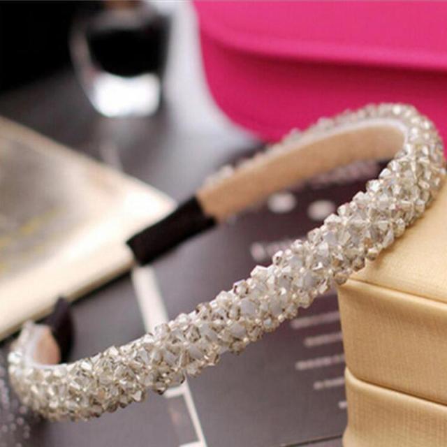 1Pc Crystal Rhinestone Pearl Hair Hoop Headband Bridal Wedding Hair Accessories Girl Beauty Headwear Headdress Women Headpieces