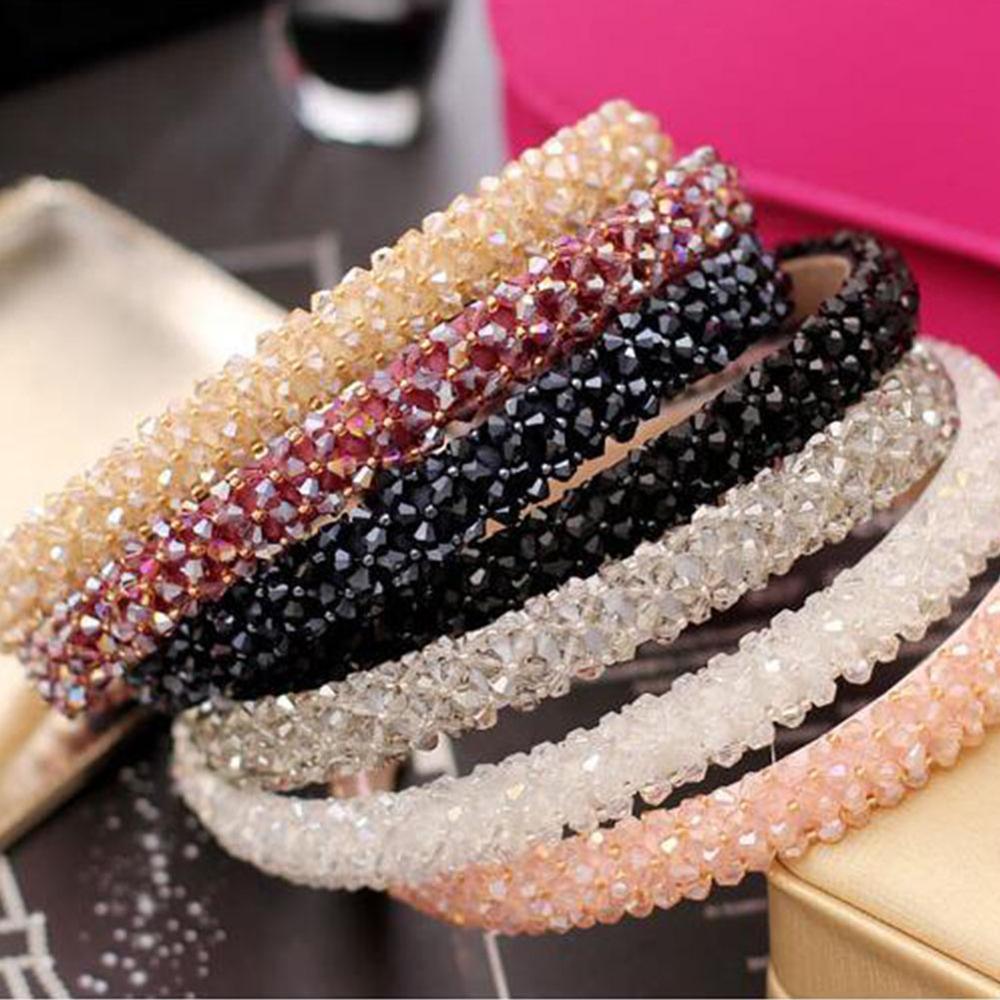 1Pc Crystal Rhinestone Pearl Hair Hoop Headband Bridal Wedding Hair Accessories Girl Beauty Headwear Headdress Women Headpieces