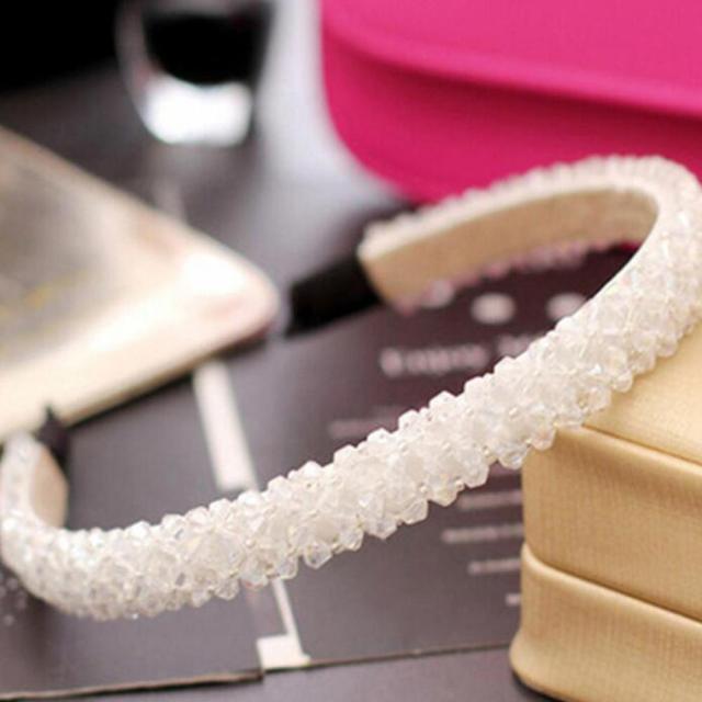 1Pc Crystal Rhinestone Pearl Hair Hoop Headband Bridal Wedding Hair Accessories Girl Beauty Headwear Headdress Women Headpieces