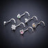 1pc CZ Crystal Nose Stud Piercing Stainless Steel Nose Rings Nostril  Ring Piercing Nose Stud Rings Screw Piercing Jewelry Nose Studs Piercing Stainless Steel Flower Cubic Zirconia Nostril Screw Nose Rings Hoop  L Shape Studs for Women Body Jewelry Gift