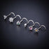 1pc CZ Crystal Nose Stud Piercing Stainless Steel Nose Rings Nostril  Ring Piercing Nose Stud Rings Screw Piercing Jewelry Nose Studs Piercing Stainless Steel Flower Cubic Zirconia Nostril Screw Nose Rings Hoop  L Shape Studs for Women Body Jewelry Gift