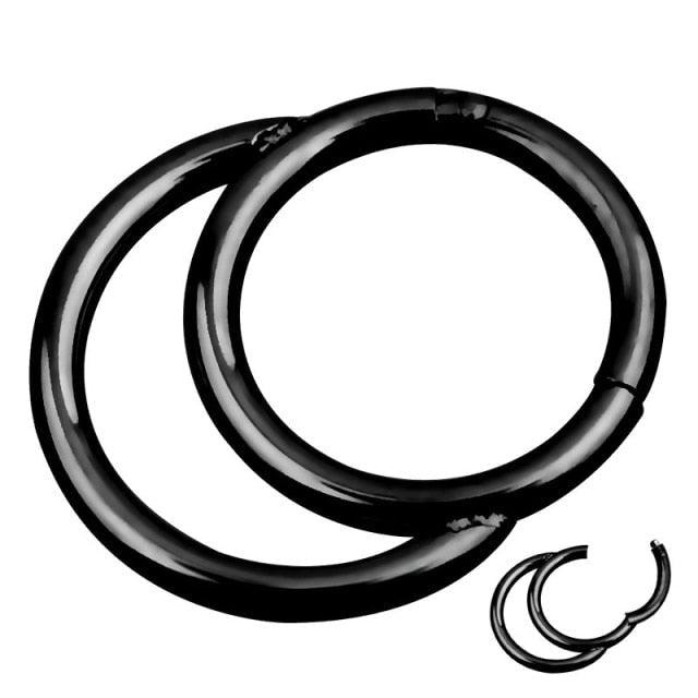 1PC Double Layers Steel Clicker Segment Nose Hoop Rings Hinged Ear Nose Septum Piercing Women Men Nose Tiny Helix Cartilage Tragus Ring Body Jewelry Fake Crystal Nose Piercing Body Jewelry Floral Nose Hoop Nostril Nose Ring