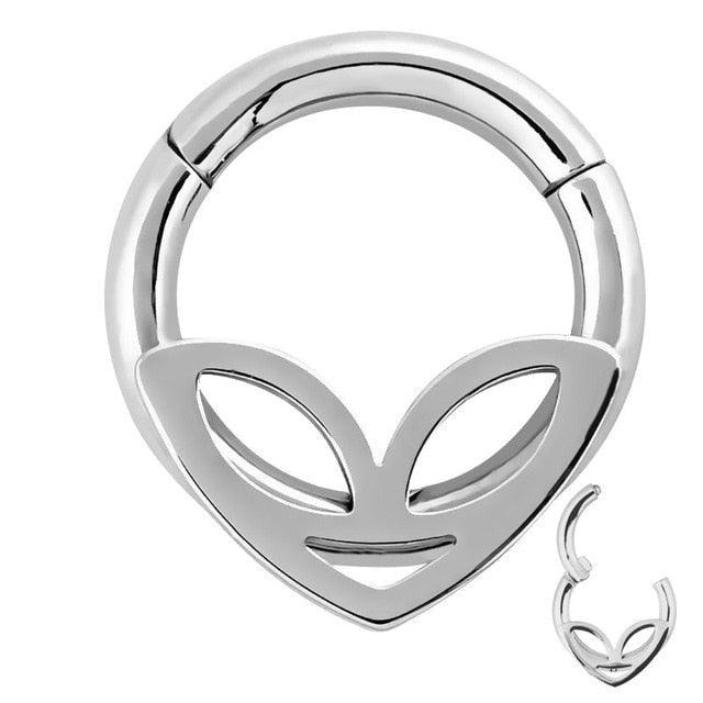 1PC Double Layers Steel Clicker Segment Nose Hoop Rings Hinged Ear Nose Septum Piercing Women Men Nose Tiny Helix Cartilage Tragus Ring Body Jewelry Fake Crystal Nose Piercing Body Jewelry Floral Nose Hoop Nostril Nose Ring