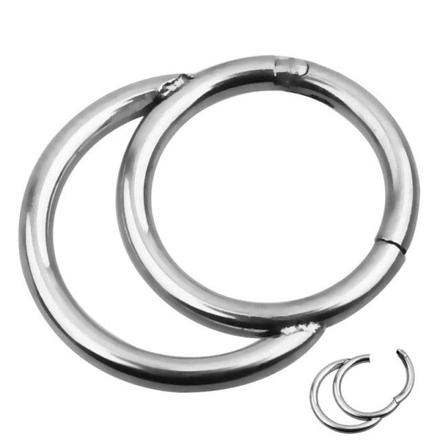 1PC Double Layers Steel Clicker Segment Nose Hoop Rings Hinged Ear Nose Septum Piercing Women Men Nose Tiny Helix Cartilage Tragus Ring Body Jewelry Fake Crystal Nose Piercing Body Jewelry Floral Nose Hoop Nostril Nose Ring