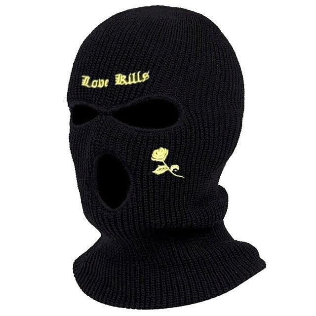 1Pc Embroidery Balaclava Face Mask 3-Hole for Cold Weather, Winter Ski Mask for Men and Women Thermal Cycling Mask Christmas Gift Face Scarf Mask Sunscreen Dustproof Army Cycling Hunting Fishing Tactical Airsoft Hat