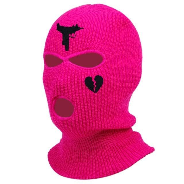 1Pc Embroidery Balaclava Face Mask 3-Hole for Cold Weather, Winter Ski Mask for Men and Women Thermal Cycling Mask Christmas Gift Face Scarf Mask Sunscreen Dustproof Army Cycling Hunting Fishing Tactical Airsoft Hat