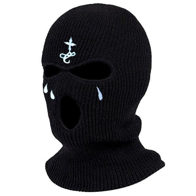 1Pc Embroidery Balaclava Face Mask 3-Hole for Cold Weather, Winter Ski Mask for Men and Women Thermal Cycling Mask Christmas Gift Face Scarf Mask Sunscreen Dustproof Army Cycling Hunting Fishing Tactical Airsoft Hat