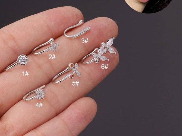 1PC Gold Butterfly Nose Ring Fake Nose Piercing for Women Cartilage Earrings Piercing Septum Nose Ring Hoop Nose Piercing Body Jewelry Nose Ring Hoop Nose Hoop Nostril Nose Ring Stainless Steel Ring Puncture Body Jewelry